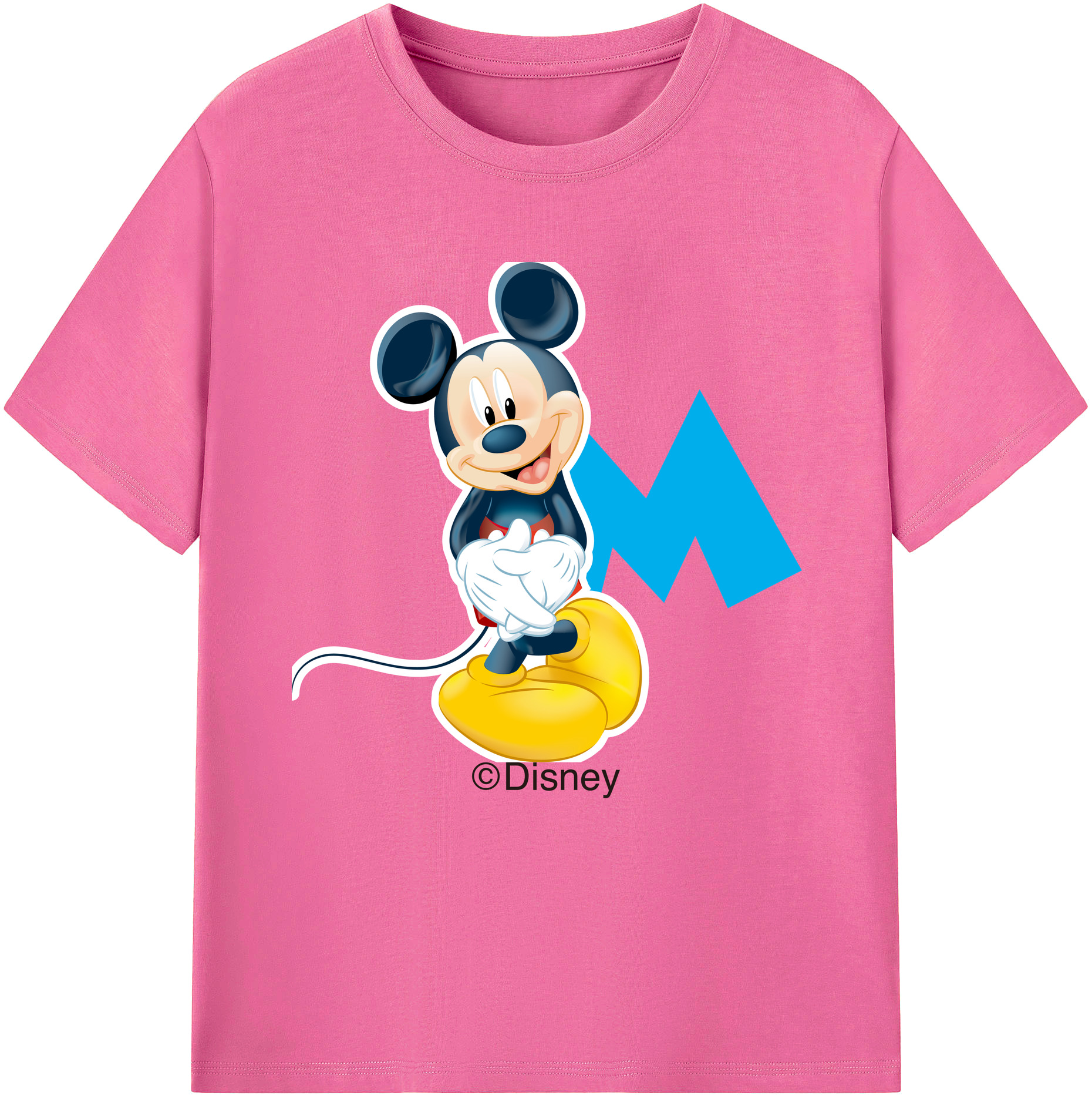 （画像用） ミッキーマウス Mickey Mouse レディースカジュアルプリントTシャツ（綿100％）